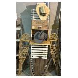 Lot #89 Hats, Snow Shoes, Crates, etc.