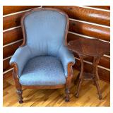 Lot #24 Antique Armchair & Parlor Table