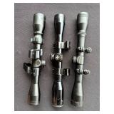 several scopes including Bushnell Simmons