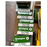 several boxes of Remington 9 mm Luger 115GR, 38 special etc. 