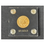 #3004 1909 $5 Indian Head Half Eagle Gold Coin #3004 1909 $5 Indian Head Half Eagle Gold Coin