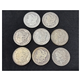 #3009 (8) Morgan Silver Dollars- Years incl. 1881, 82, 84, (2) 99, 1900, & 21 #3009 (8) Morgan Silver Dollars- Years incl. 1881, 82, 84, (2) 99, 1900, & 21