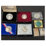 #3043 Misc. Silver Commemorative and Troy Oz. Bar Lot of 7 + Extras #3043 Misc. Silver Commemorative and Troy Oz. Bar Lot of 7 + Extras