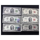 #3042 (10) $1 Green Stamp Federal Reverse Note, (2) $2 Green Stamped, #3042 (10) $1 Green Stamp Federal Reverse Note, (2) $2 Green Stamped,