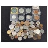 #3033 Misc. Foreign Coin Lot #1 incl. Some Silver, Some US, etc. #3033 Misc. Foreign Coin Lot #1 incl. Some Silver, Some US, etc.
