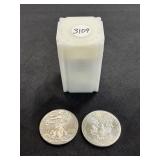 #3137 Roll of UNCL. American Eagle Silver Dollars (20) various years (Wrong Sticker #) #3137 Roll of UNCL. American Eagle Silver Dollars (20) various years (Wrong Sticker #)