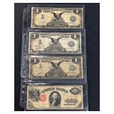#3168 (4) Large $1 Bills- US Silver Certificates #3168 (4) Large $1 Bills- US Silver Certificates