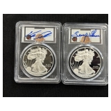 #3139 (2) 2020 encased silver eagles autographed by HOF'ers Lenny Wilkins & Dominique Wilkins #3139 (2) 2020 encased silver eagles autographed by HOF'ers Lenny Wilkins & Dominique Wilkins