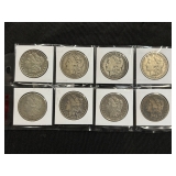 #3092(8) Morgan silver dollars years incl. (4) 1883, (4) 1884 #3092(8) Morgan silver dollars years incl. (4) 1883, (4) 1884