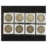 #3090 (8) Morgan silver dollars years incl. (6) 1880, (2) 1881 #3090 (8) Morgan silver dollars years incl. (6) 1880, (2) 1881
