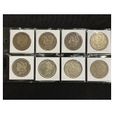 #3094 (8) Morgan silver dollars years incl. (5) 1885, (3) 1886 #3094 (8) Morgan silver dollars years incl. (5) 1885, (3) 1886