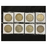 #3107 (8) Morgan silver dollars years incl. 1921 #3107 (8) Morgan silver dollars years incl. 1921