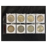#3111 (8) Peace silver dollars years incl. 1922 #3111 (8) Peace silver dollars years incl. 1922