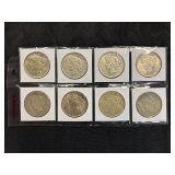 #3117 (8) Peace silver dollars years incl. 1922 #3117 (8) Peace silver dollars years incl. 1922