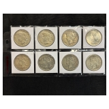 #3126 (8) Peace silver dollars years incl. (1) 1923, (7) 1924 #3126 (8) Peace silver dollars years incl. (1) 1923, (7) 1924