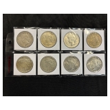 #3128 (8) Peace silver dollars years incl. 1925 #3128 (8) Peace silver dollars years incl. 1925