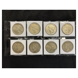 #3129 (8) Peace silver dollars years incl. (7) 1925, (1) 1926 #3129 (8) Peace silver dollars years incl. (7) 1925, (1) 1926