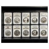 #3142 (10) Graded NGC American eagle silver dollars #3142 (10) Graded NGC American eagle silver dollars