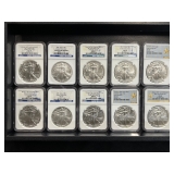 #3144 (10) Graded NGC American eagle silver dollars, first releases, West Point etc. #3144 (10) Graded NGC American eagle silver dollars, first releases, West Point etc.