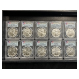 #3148 (10) Graded American eagle silver, first strike #3148 (10) Graded American eagle silver, first strike