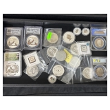 #3160 Large Foreign Silver Bullion Coins incl. Graded 2015 China 10 Yn, etc. #3160 Large Foreign Silver Bullion Coins incl. Graded 2015 China 10 Yn, etc.