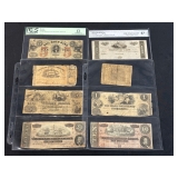 #3170 Misc. Vintage Bills incl. Some Graded- Erie and Kalamazoo RR Bank Adrian MI, Bank of Washtenaw #3170 Misc. Vintage Bills incl. Some Graded- Erie and Kalamazoo RR Bank Adrian MI, Bank of Washtenaw