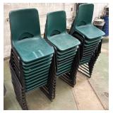Lot #152 Stackable Green Chairs Group
