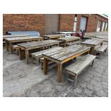 Lot #144 Wooden Picnic Table Group of 7