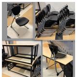 Lot #174 Group #7 of 8 School Tables w/ 16 Chairs