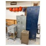 Lot #114 Group of File Cabinets & Hard Hats
