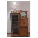 Oak Side by side bookcase secretary