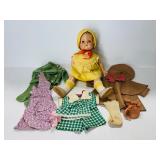 3004 - 1940s Celluloid Posable Doll w/ outfits