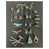 Great Selection of Navajo Sterling Pins, Earrings, etc. Great Selection of Navajo Sterling Pins, Earrings, etc.