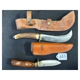 #285 (2) Marbles Knives in Sheaths 