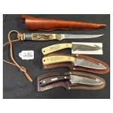 #286 (4) Knives incl, Old Timer, (2) Schrade & Uncle Henry Schrade Fillet Knife