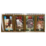 #355+56 Miller High Life Beer Mirror Series 5 Set of 4 (New in Box)- American Eagle, Snowy Owl, Wild