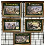 #363 1997 Pabst Blue Ribbon 'Upland Game Birds' Beer Mirror Complete Set of 5