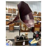 #38 Edison Standard Phonograph with lid and maroon horn