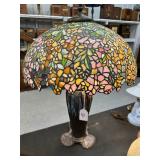 #41 Large Lavender Flower decorated stained glass table lamp