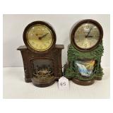 #45 Pair of Master Crafters fireplace and nature scene Motion Clocks #1