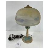 #47 Art Deco Lamp with reverse painted scene