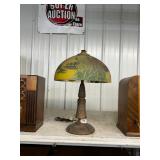 #79 Reverse Painted Scenic Glass Shade Lamp