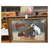 #98 Lot of 2 Incl. Victor Framed Glass Mirror & Plaque