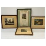 #103 Lot of4 Wallace Nutting Hand Colored Photos 