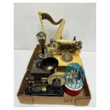 #164 Novelty Radio Lot Incl. Harp, Brdcage, Lampost , Telephone 