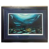 Wyland Humpback Dance hand signed and numbered on canvas framed Wyland Humpback Dance hand signed and numbered on canvas framed