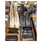 Victorian shoes, eye glasses, Victorian shoes, eye glasses,