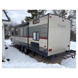 #13  sink, refrigerator, electric stovetop and oven with hood vent, 