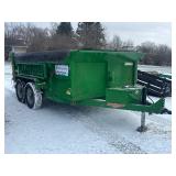 Green DuraDump Tandem Axle Dump Trailer- 8k Lbs Cap