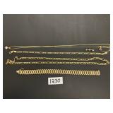 #1230 Lot of 5 - 14 K Gold Incl. 2 Bracelets, & 2 Necklaces W Pendant